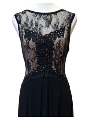NIKIBIKI- Black Lace Back Evening Gown